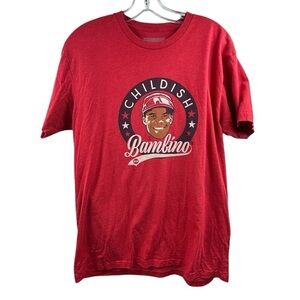 Breaking Childish Bambino Kids L Red Graphic Baseball T-Shirt Casual